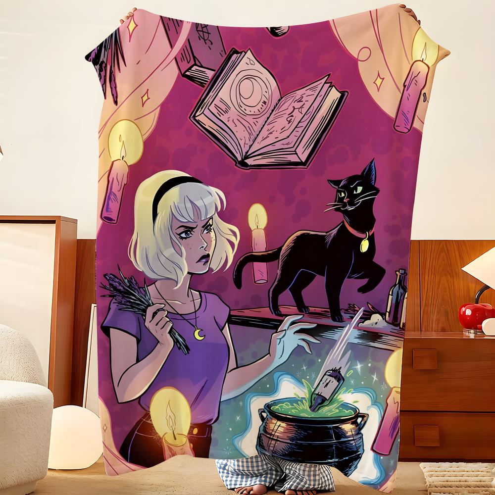 Drama Chilling Adventures of S-Sabrina Überwurf Flanell Überwurfdecke, Leicht Gemütlich, Strapazierfähig Waschbar süß Cool