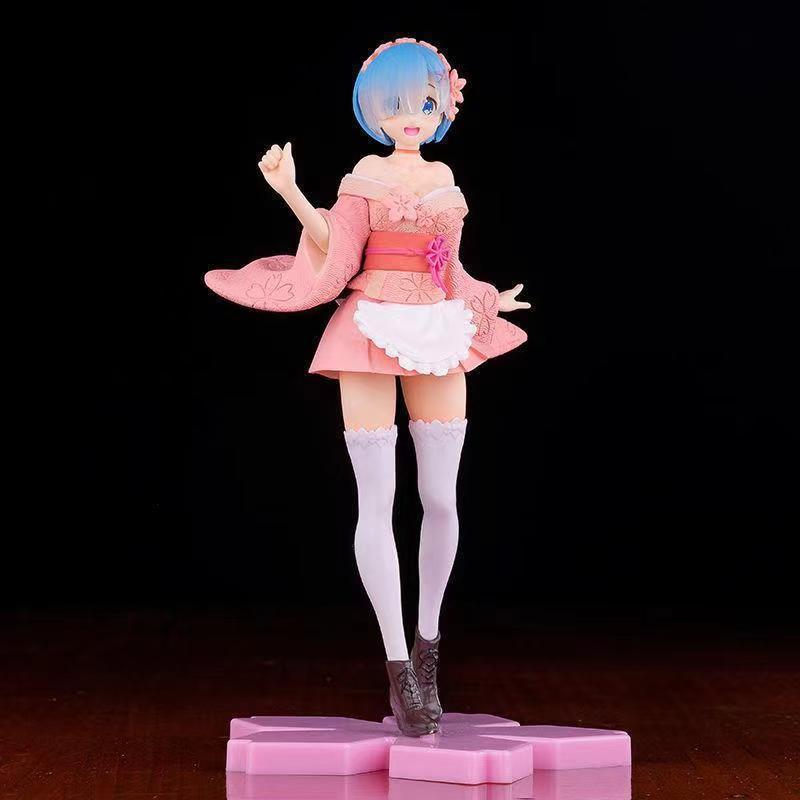 Re from scratch in a different world life Cat Ear Rem Sakura Rem Figure Anime Girl Chassis Ornament
