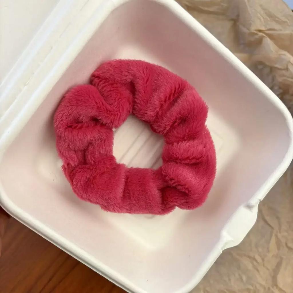 New Trendy Fuzzy Hair Scrunchies Soft Knit Hair Elastic Band For Women Party Daily Hair Accessories Cute Headwear  Styling