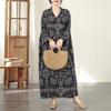 Vintage Floral Maxi Dress Plus Size Women Long Sleeve Oversize Loose Basic Spring Summer  New