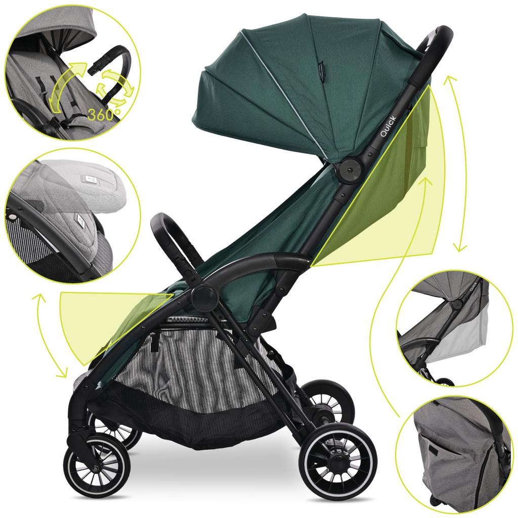 Lorelli quick - wózek spacerowy autofold do 22kg | smoke