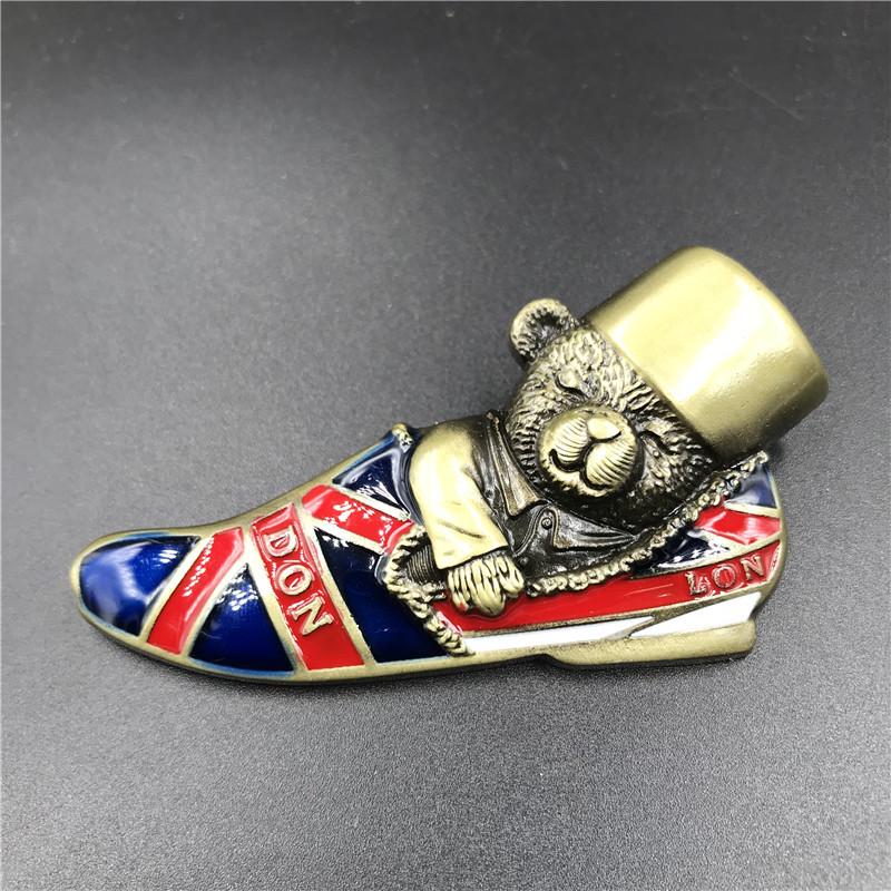 3D Metal Fridge Magnet: USA, England, Italy, Madrid, Dubai, Belgium, India, Israel - High-End Commemorative Collection