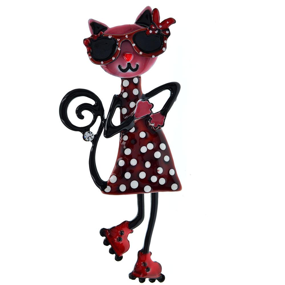 Cute Kitten Enamel Brooch: Versatile Cartoon Pin for Women