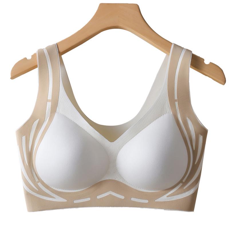 Seamless Women's Lift-Up Support Bra with Fixed Cups