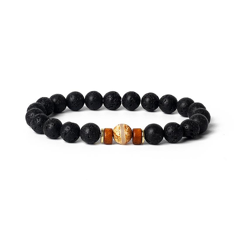 Lava Onyx Dzi Tibetan Buddha Bracelets Men Volcanic Stone Chakra Beads Diffuser Bracelet Women Vintage Meditation Amulet Jewelry