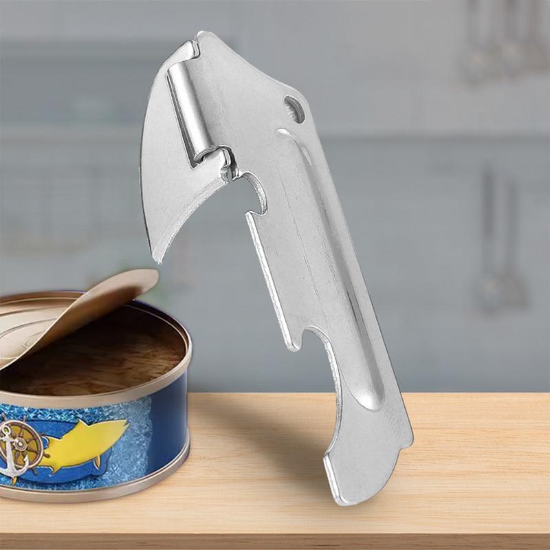 Portable Bottle Jar Opener Stainless Steel Hand Held Can Opener Safe Cut Can Kitchen Gadget For Emergency Bottle Opener Party