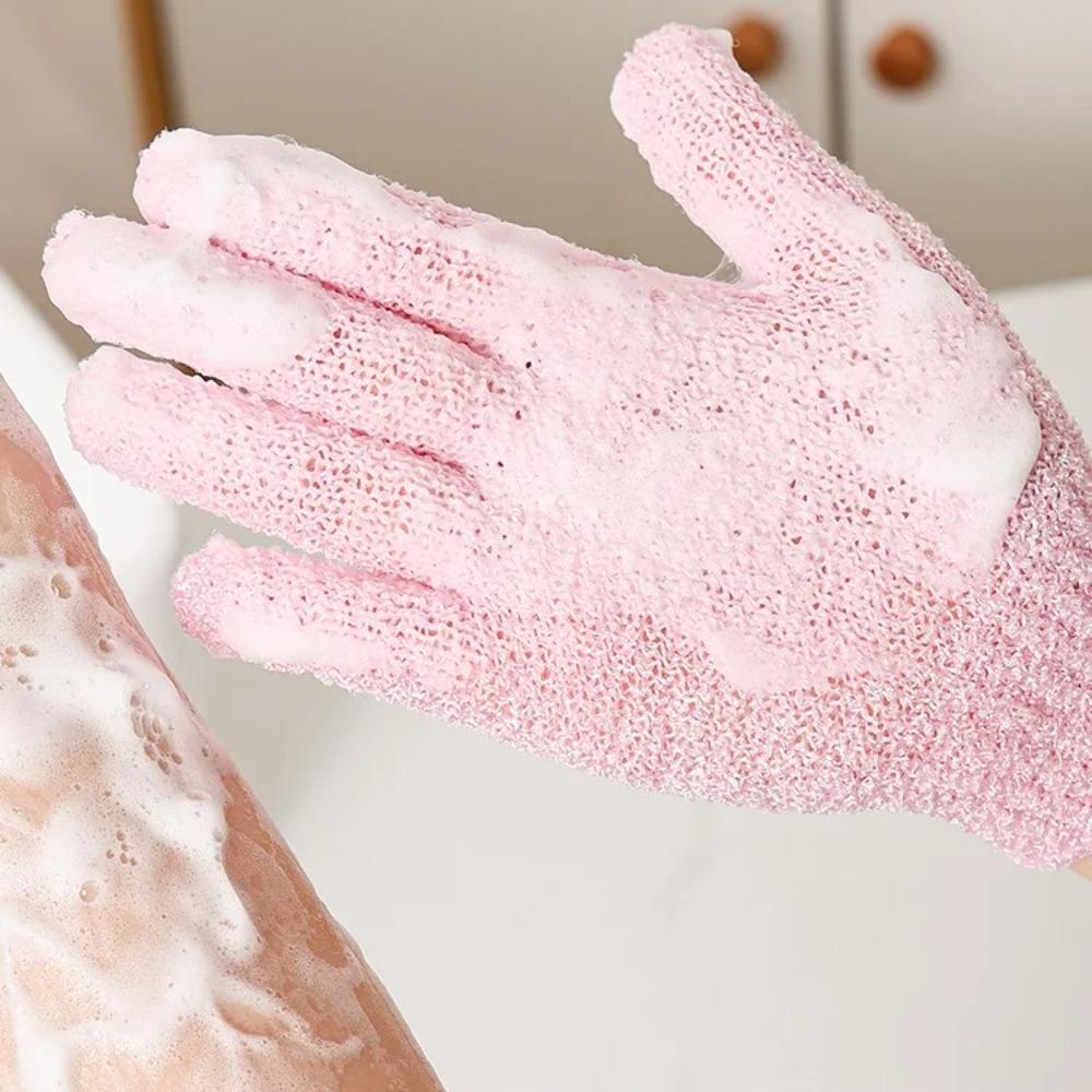 Five Fingers Bath Gloves Reversible Exfoliating Shower Body Scrub Gloves Cleansing Tools Bath Towel Bath Products Back Scrub