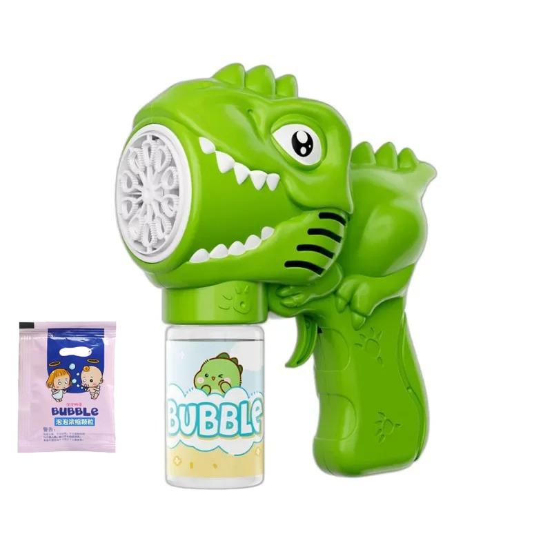 

6-hole Dinosaur Bubble Machine Fully Automatic Bubble Gun Electric Bubble Gun with Light Automatic Soap Blower Outdoor Game Toy зелёный
