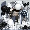 94pcs Black, White, Silver Latex Balloon Arch Set for Birthdays, Weddings, Gender Reveal, Bachelorette Party, Family Reunion