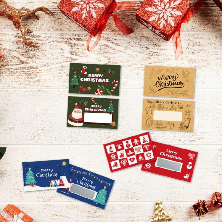 30Pcs Handmade Scratch Off Coupon Cards Christmas Prizes Card for Birthday Wedding Holiday Parties Festival Celebration