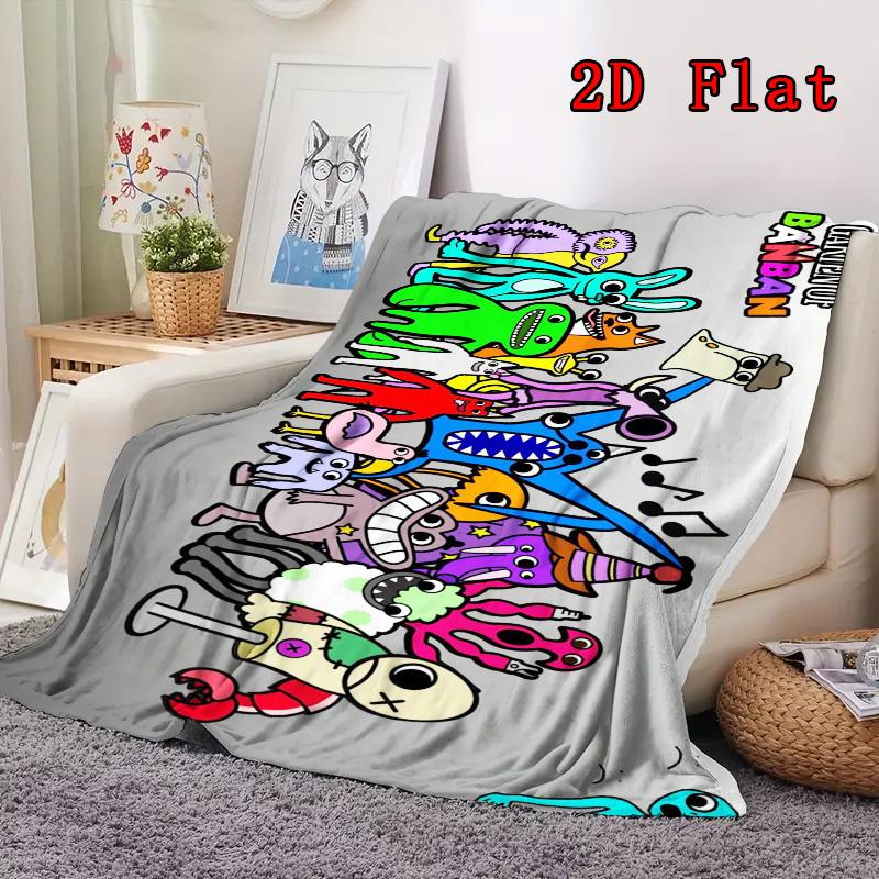 Garten of Banban Cartoon Set 2D Flat Pattern Flannel Blanket High quality All Seasons Warmth and Comfort Perfect for Christmas Gifts.
