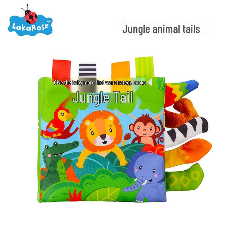 LakaRose Russian Animal Tail Crinkle Cloth Book for Baby Early Education (0-1 Years)