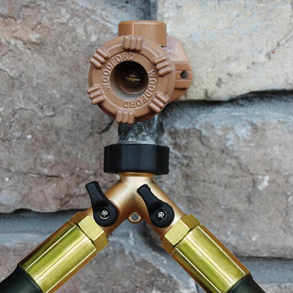 Garden Hose Splitter 2 Way Garden Water Distributor Solid Brass Y Valve Hose Connector Garden Water Hose Adapter 3/4 Inch Thread