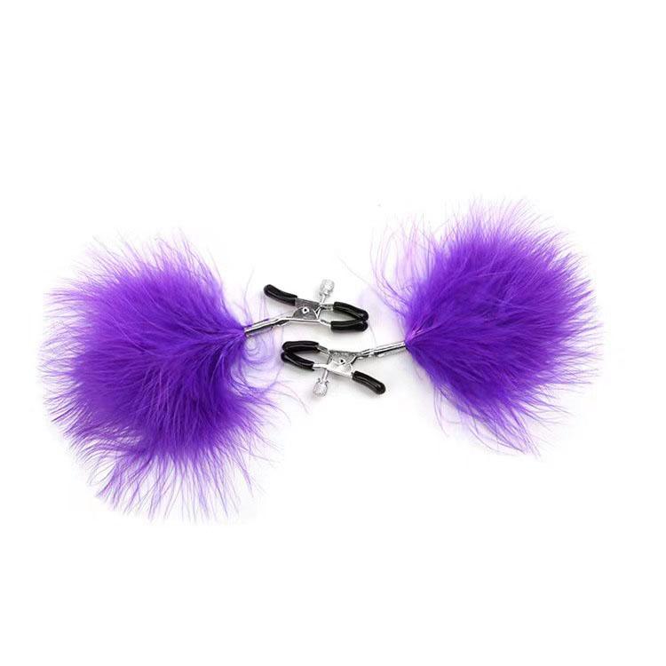 Tits Feather Nipple Clamps Clip Female Breast Clip Massage Nipple Massager BDSM Sex Toys For Women