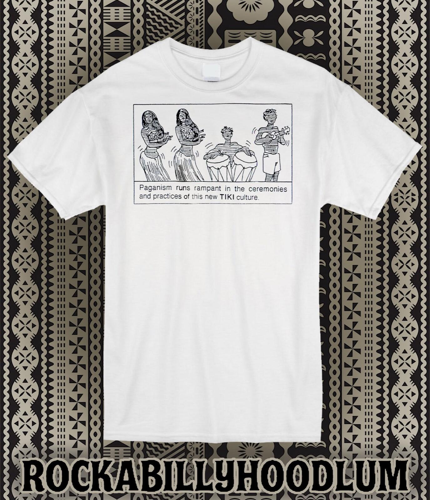 Retro Tiki Tee T Shirt Bar Mug Restaurant Comic Art Hula Girl XL