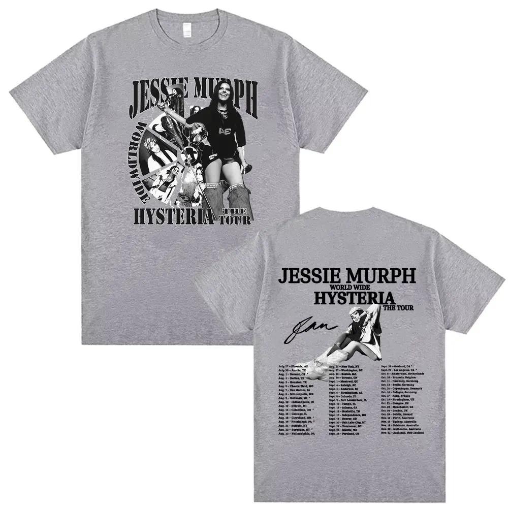 Jessie Murph Hysteria Tour Graphic Print T-shirt Music Sad Girl Concert Women Trendy Oversized Hip Hop High Street T-shirt