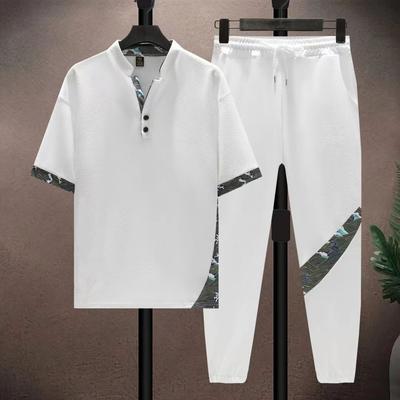 Sommer Chinesischen Retro Stil Lose Kurzarm Hosen Neue Chinesische Stil Nationalen Flut Sport und Freizeit herren Zwei-stück anzug Männer