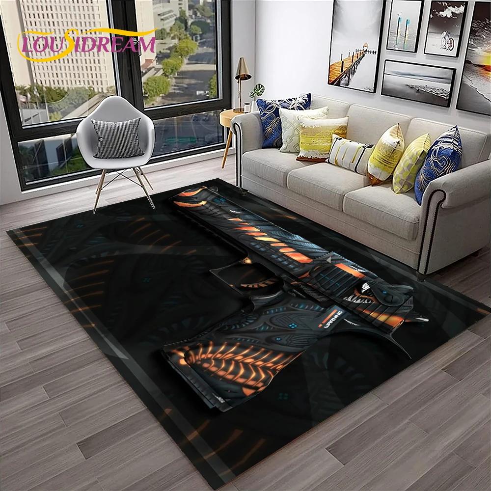 Gewehrmesser Pistolenpatrone USP, AK, M4, AWP, Gewehrteppich für Zuhause, Wohnzimmer, Schlafzimmer, Sofa, Fußmatte, Dekor, rutschfeste Bodenmatte für Kinder