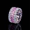 Elegante Rosa Kristall Weiße Zirkon Radringe Für Damen Vintage Kupferfarbe Verlobungsringe Hochzeits Schmuck Muttertagsgeschenke