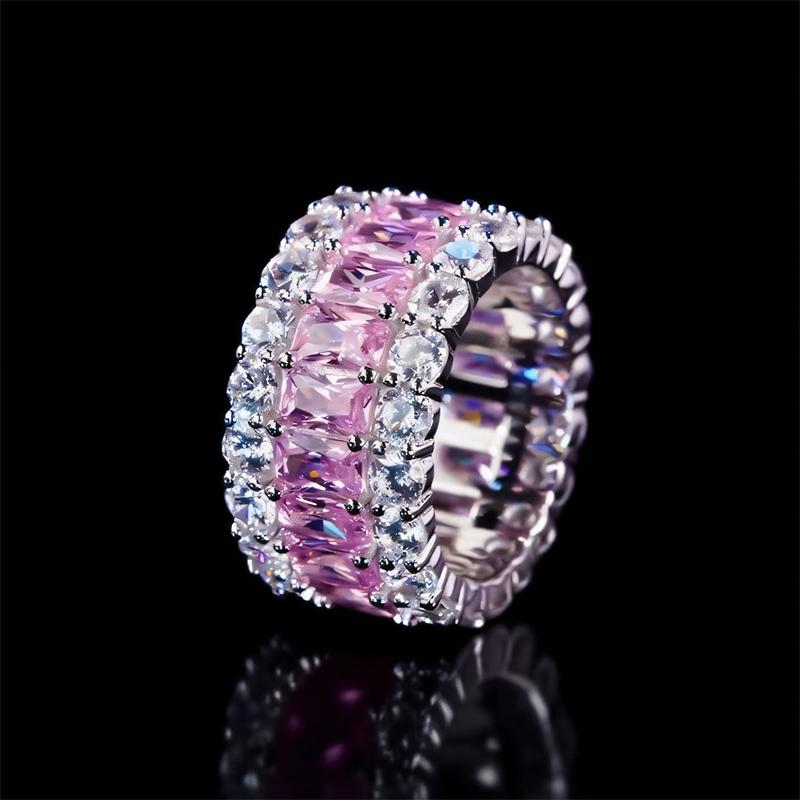 Elegante Rosa Kristall Weiße Zirkon Radringe Für Damen Vintage Kupferfarbe Verlobungsringe Hochzeits Schmuck Muttertagsgeschenke