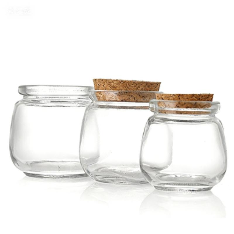 Pudding Milk Yogurt Sealed Vial Reusable Transparent Cork Stopper Glass Bottle Home Decoration Tool Storage Subpackage Container