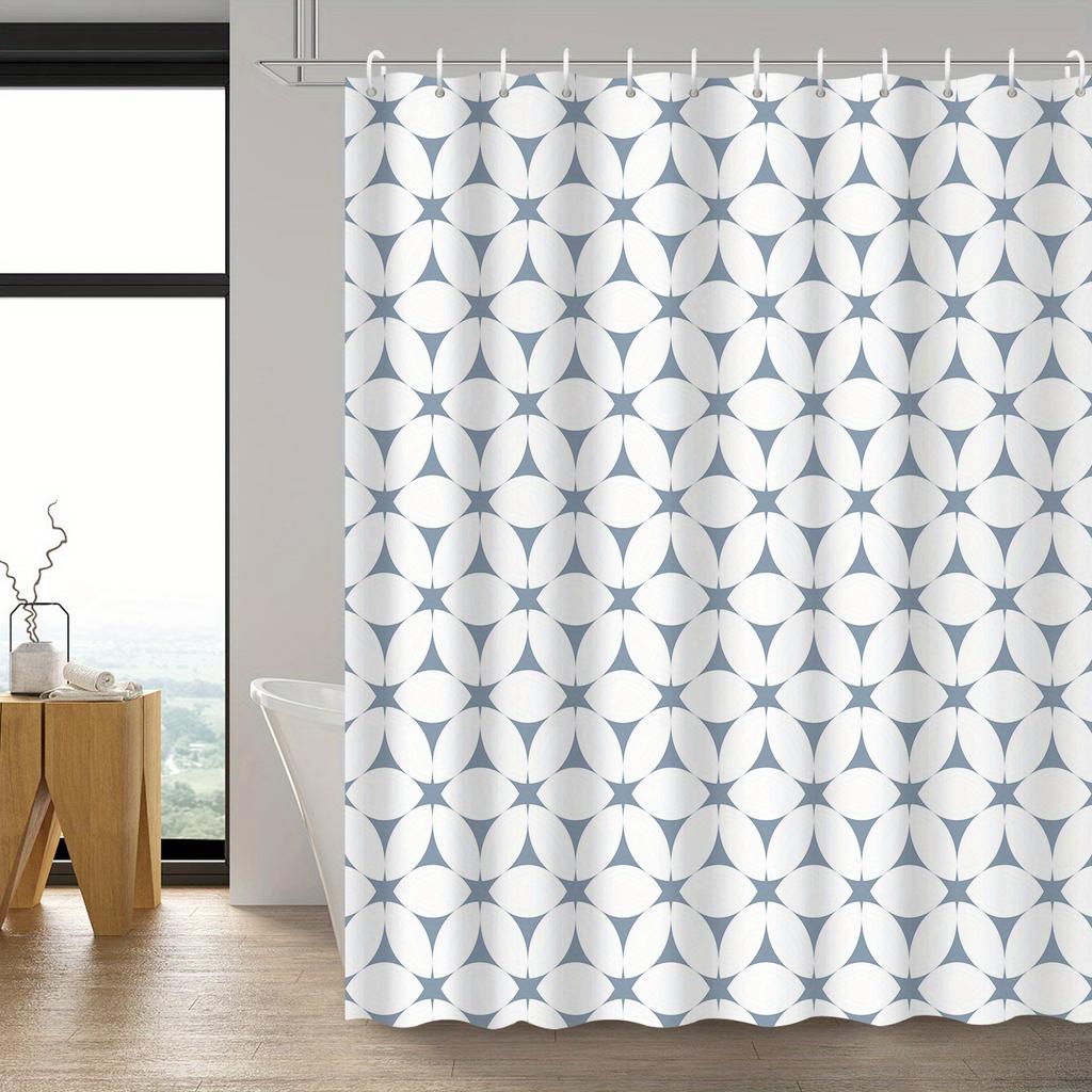 Creative Modern Geometric Symmetric Pattern Shower Curtain,Home & Bathroom Decor, Waterproof Fabric, Stylish Partition
