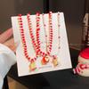 Sweet Cute Wind Apple Beaded Necklace Women's Collarbone Chain Neck Chain Accessories
