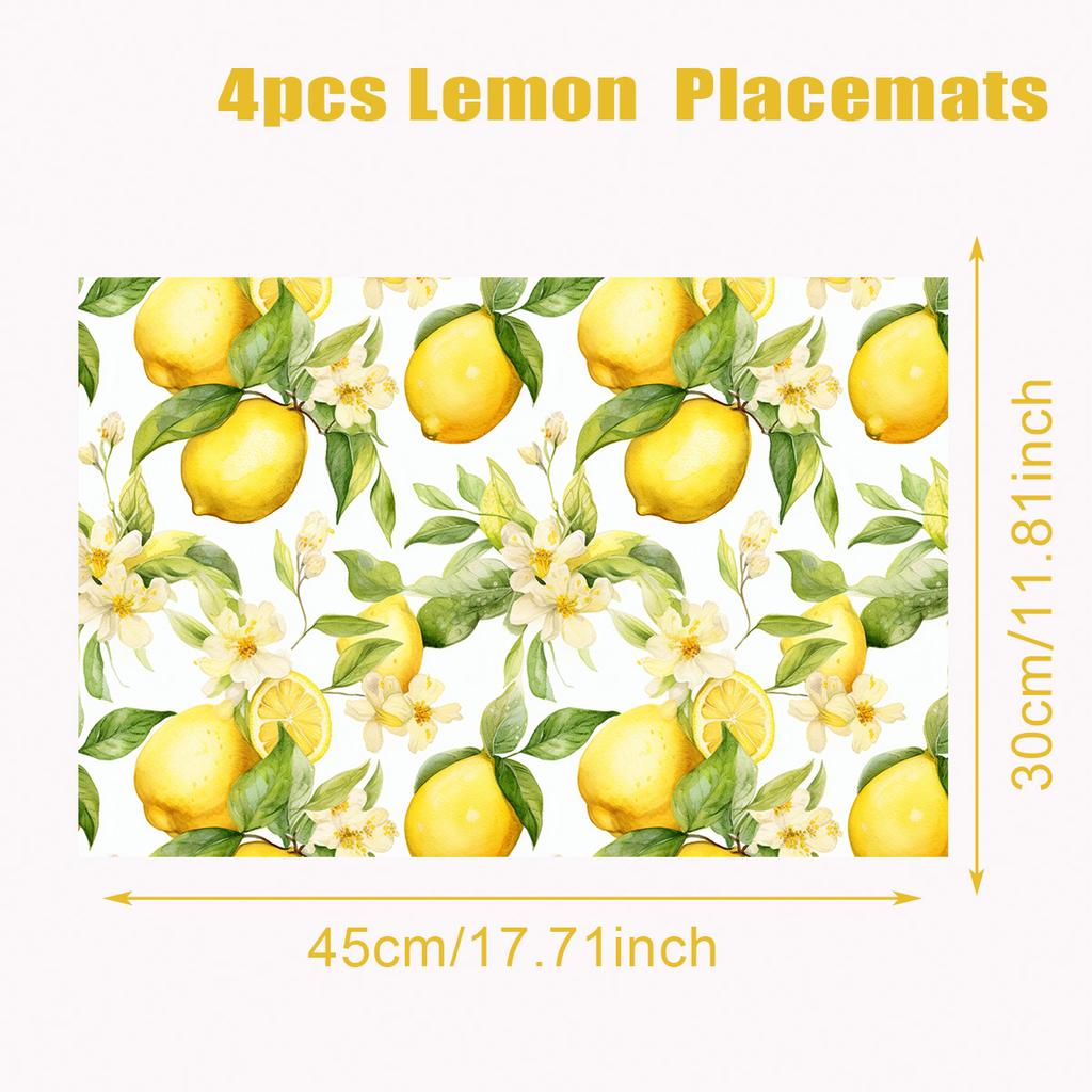 4Pcs Fruit Placemat Summer Fruit Theme Happy One Birthday Party Decorations Kid Adult Baby Shower Supplies Wedding Party Favors