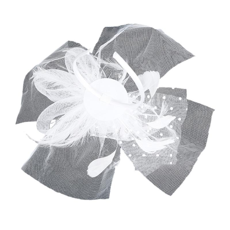 Flower Meshes Hat Headbands Stylish Women's Fascinator Flower Hat Hairpiece for Bridal Accessories