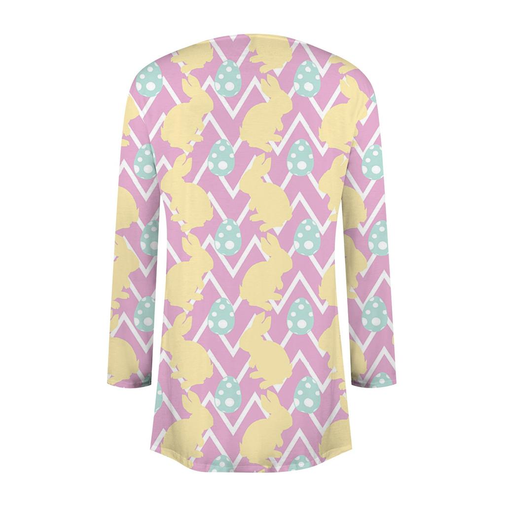 Lässiger, langärmliger, bedruckter Valentinstags-Cardigan für Damen ohne Deckmantel