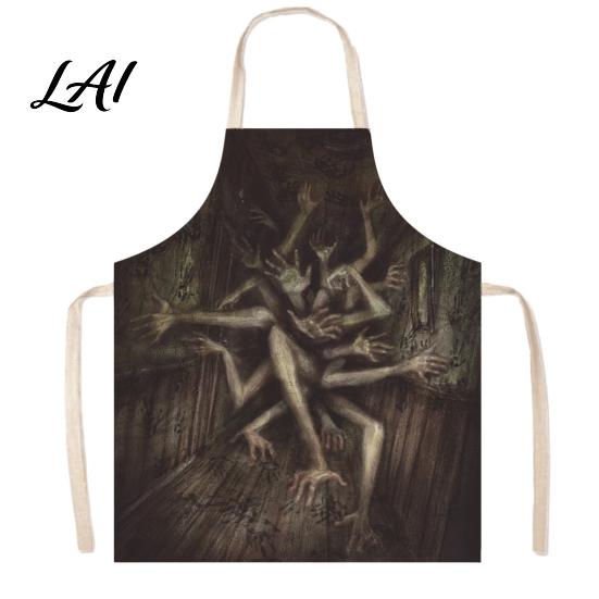Spooky Kitchen Decor Halloween Butcher Apron with Realistic Blood Stain Washable Protective Work Apron Cosplay Devil Outfit Horror Costume Prop for