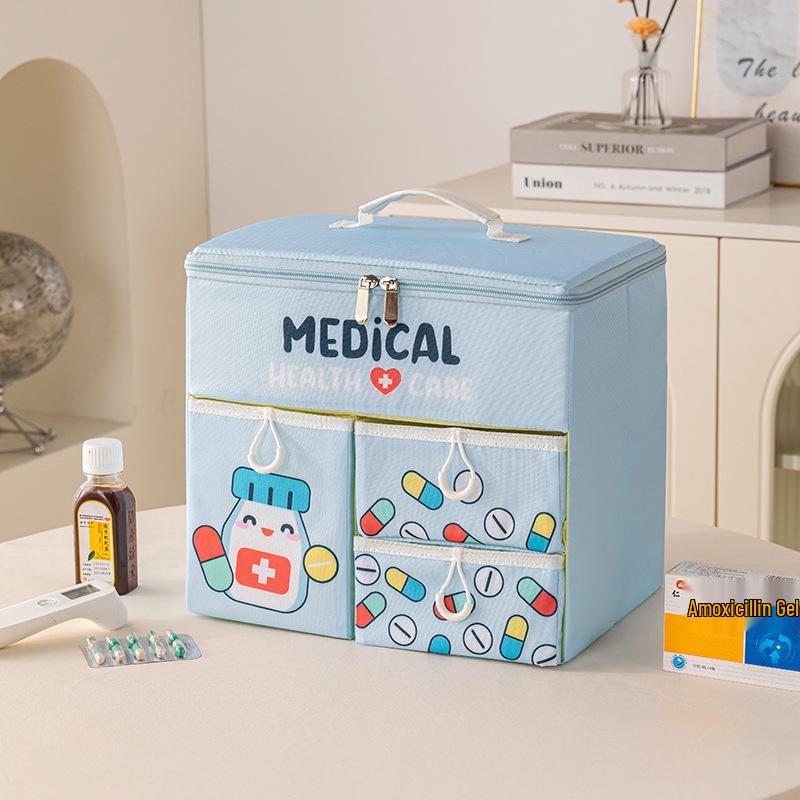 Portable Oxford Cloth First Aid Kit - Large Capacity Multi-Function Medicine Storage and Epidemic Prevention Bag