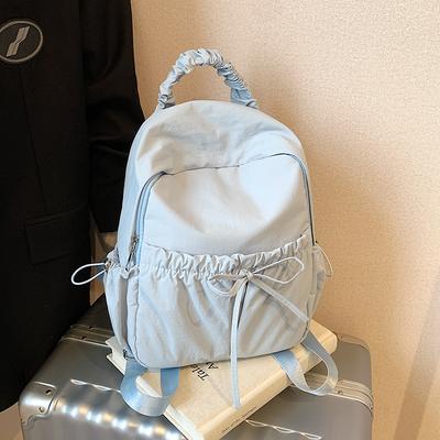 Bolso de Hombro de Moda con Lazo de Tela de Nailon Plegable Mochila Casual Versátil