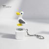 Beruhigendes Büro-Gadget Möwe Frosch Soundknopf Schlüsselanhänger, Kreatives Stressabbau Sprachspielzeug mit Geräuscherzeugendem Schlüsselanhänger Tiergeräusche & LED-Licht,