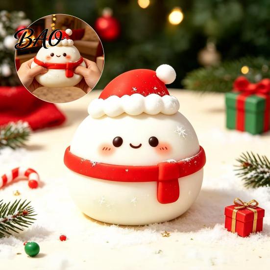 Christmas Stocking Stuffers Daifuku Stress Relief Toy, Slow Rebound Steamed Bun Squeeze Crunchy Ball Sensory Holiday Party Favors for Kids Adults Toy