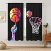 2 Stück Lebendige Basketball-Druckvorhänge, für Lichtfilterung konzipiert, Qualitätsmaterial, Ideal für Sportbegeisterte Heimfenster