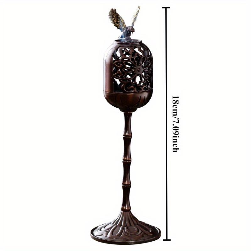 Roc Spreading Wings Palace Lantern Furnace Auspicious Flower Pattern High-Footed Censer Desktop Ornament