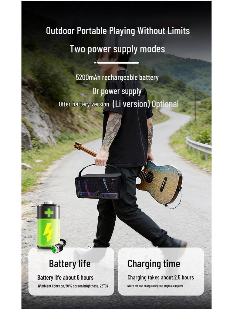 MOOER Magic Ear F40i Li Portable Electric Guitar & Bass Bluetooth Amp Speaker