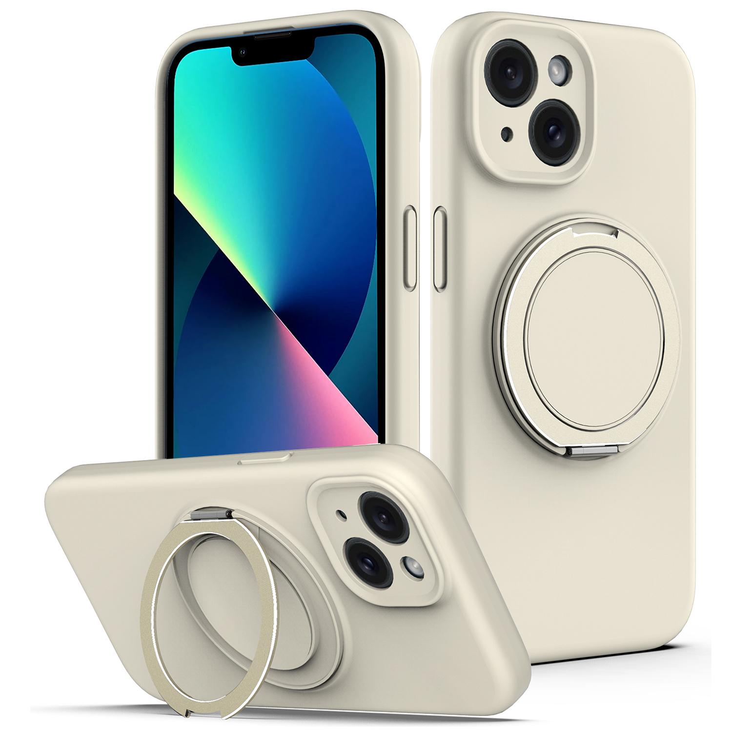 

For iPhone 13 Case Compatible with MagSafe Metal Kickstand PC + Silicone Phone Cover D