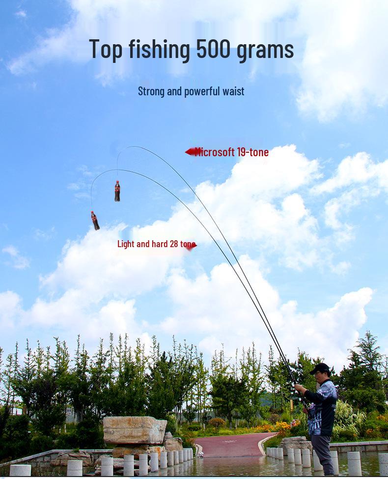 High-Carbon Stream Fishing Rod: Super Hard, Lightweight, 19/28 Tone for Crucian Carp