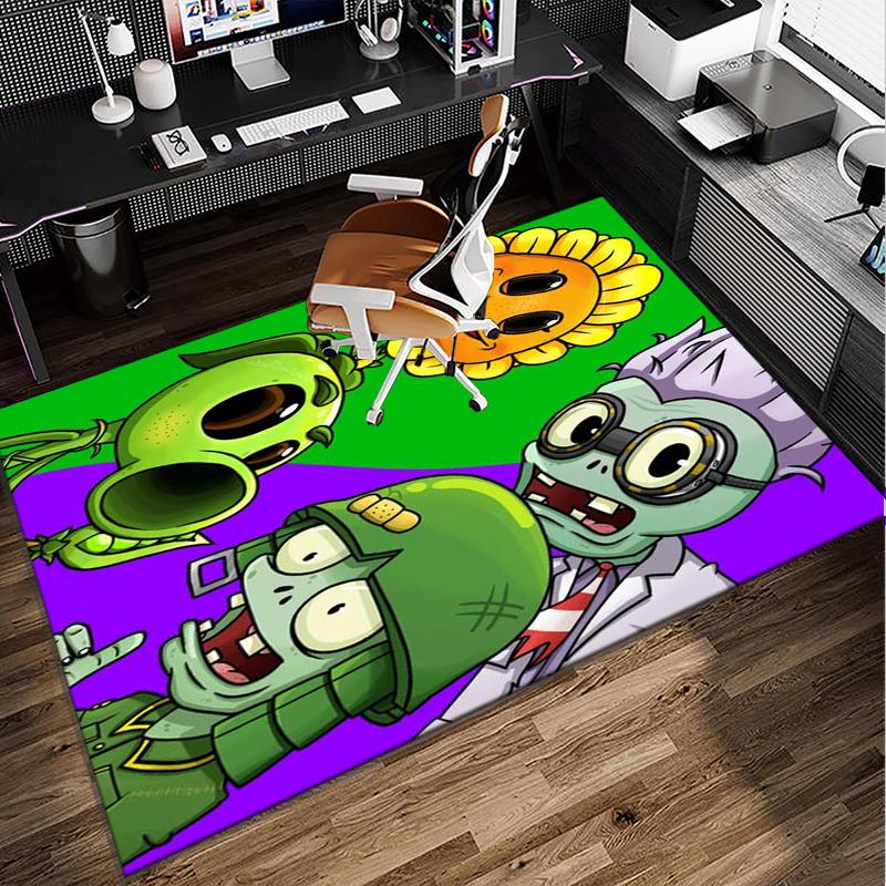 Vibrant Battle Zombies Office Rug Chair Mat, Game Carpet, Suitable for Front Door, Bedroom, Living Room, Desk, Holiday Gift