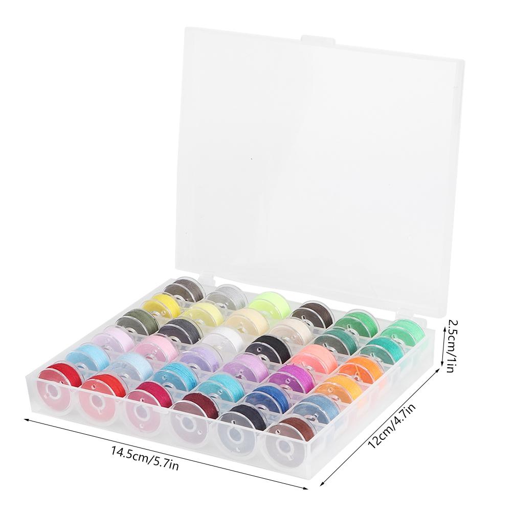 Transparent Bobbin Storage Box 36 Grid with Colorful Bobbin Thread Sewing Machine Supplies