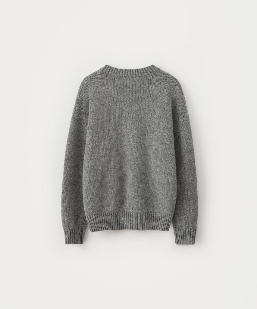 Sseomweeobeoteo Boucle Heart Wool Knit - Gray