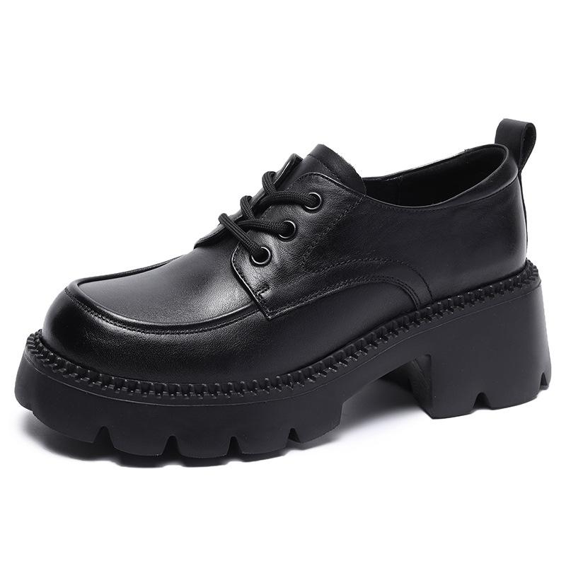 New Style Platform Lace-up Women s Shoes for Heightening - Single Shoes 34 чёрный