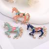 Fashion Unicorn Brooch Vintage Colorful Horse Lapel Clips Enamel Animal Corsage Sweater Scarf Coat  Jewelry Accessories