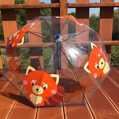 Neues Feuerwehrauto Ingenieurteam Transparenter Kinderregenschirm Kindergarten Niedlicher Cartoon Baby Schüler Mädchen Junge Regenschirm Lake Blue blau/transparent