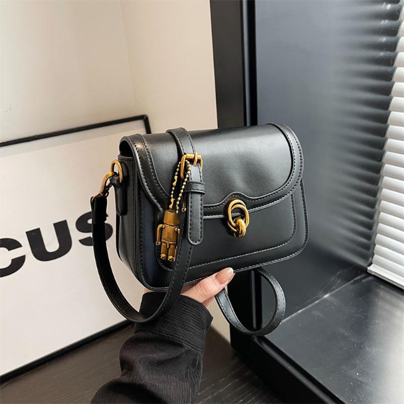 French Fashion Contrast Color Crossbody Bag Women's Spring New Retro Simple Small Square Bag High-Grade Casual Shoulder Bag