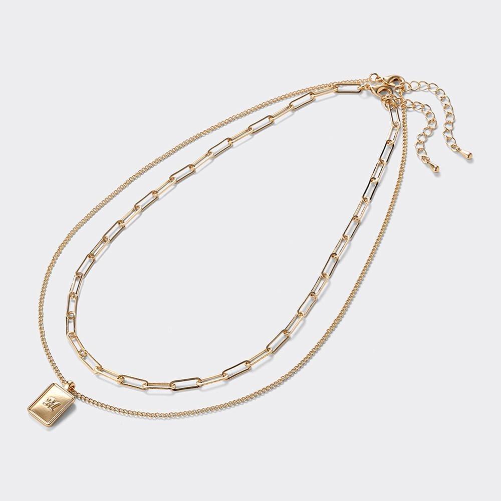 

Gu By Uniqlo Initial Plate And Chain Комплект ожерелья 92 MULTI3/ONE SIZE