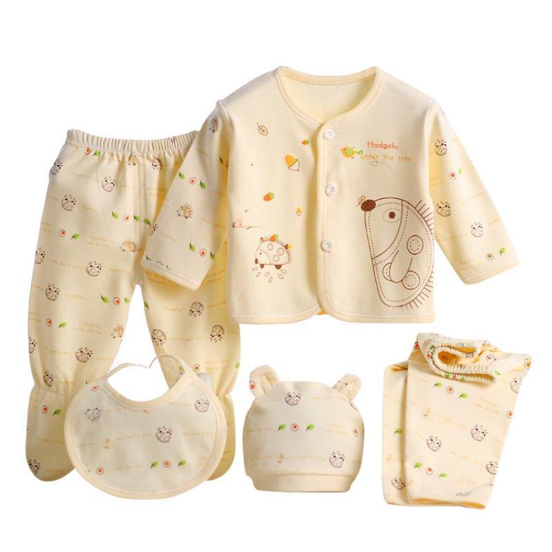 

5Pcs Newborn Baby Cotton T-Shirt Pants Boy Girl Suits Infant Clothes Sets Unisex One Size жёлтый