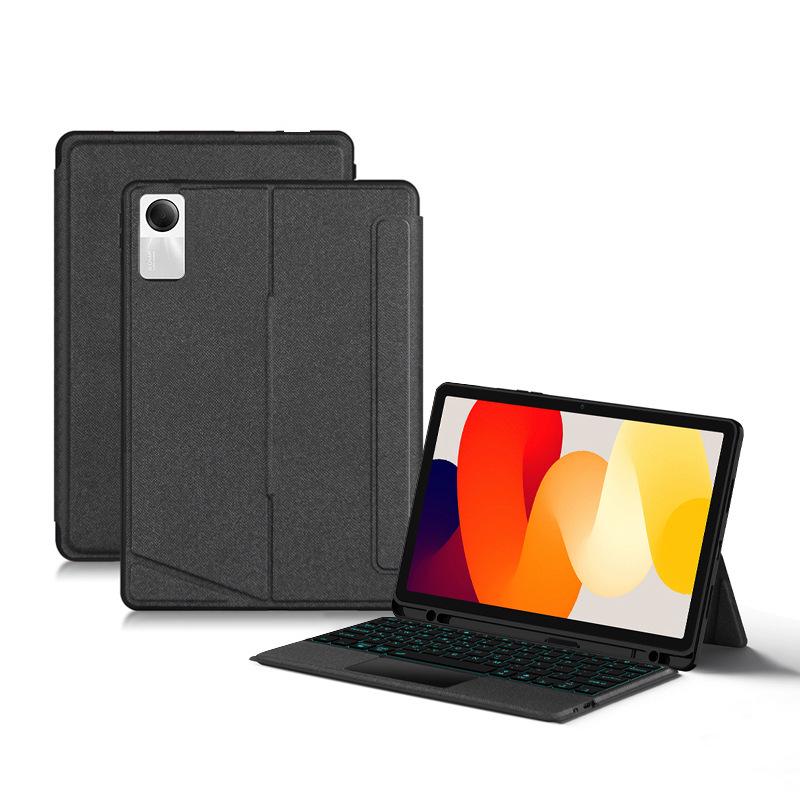 2023 Redmi Pad SE 11-inch Tablet Leather Case with Vertical/Horizontal Stand and Bluetooth Keyboard